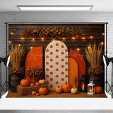 Lofaris Fall Pumpkins Sweet Wooden Boho Wedding Backdrop